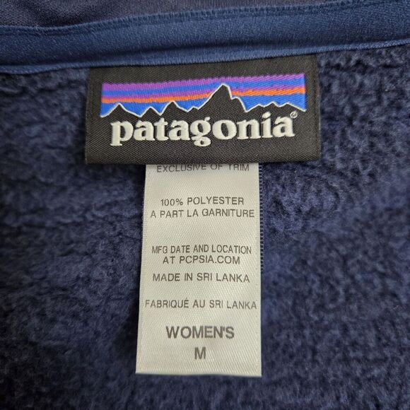 PATAGONIA Better Sweater Icelandic Coat Toggle Blue Black Hood Women's S/M DESC - Picture 8 of 14